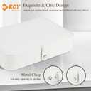KCY Jewelry Box for Women Girls,Small Travel Jewelry Organizer Case,PU Leather Portable Jewellery Storage Boxes Display Holder for Ring Earrings Necklace Bracelet Bangle, Men Teen Kids Gift, White