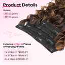 REECHO Curly Hair Extensions - 4PCS 18" GoGo Curly Clip in Hair Extensions 100% Super Protein Hairpieces with Invisible Lace Weft Silky Natural Look for Women - Chocolate Brown with Golden Highlights