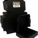 Small Shipping Boxes 4x4x1, Set of 50, Black Corrugated Cardboard Box (YD441-50BK)