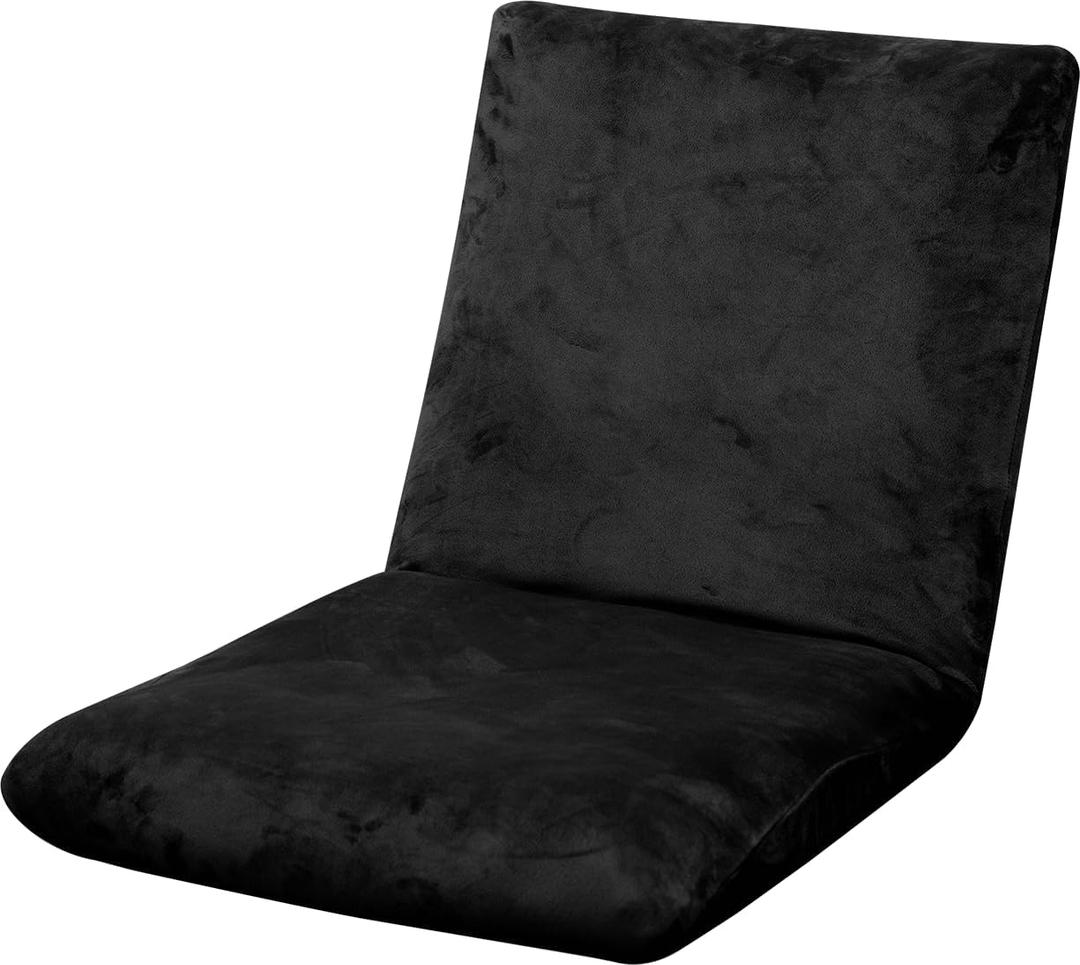 Velvet Folding Floor Gaming Chair Cover Stretch Adjustable Floor Chair Slipcover Washable Padded Folding Gaming Sofa Cover Seating Lounge Chairs Covers Protector for Living Room