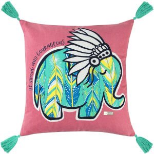Rizzy Home | T13475 | Poly Fill Decorative Pillow | 18"x18" Light Blue Animal Print