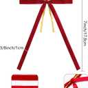 24Pcs Red Velvet Christmas Tree Bows Ornaments Vintage Velvet Ribbon Bows for Tree Garland Wreath Indoor Outdoor Christmas Decor Xmas Decorations 3/8" Wide, 5 * 7 inch