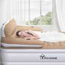 YITAHOME Queen Size Air Mattress with Headboard and Built-in Pump, 18in Blow Up Mattress with Carry Bag, and Nozzles for Home, Camping, and Travel