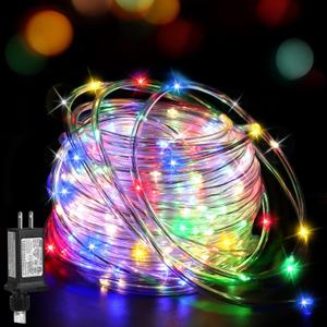 (New) 100FT Rope Lights, 300 LED Connectable Outdoor Rope Lights, Waterproof Tube Lights with 8 Modes for Indoor Outdoor, Deck, Pool, Landscape, Background, Trees, Bridges Decoration (Multicolor)