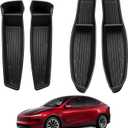 4PCS Door Side Storage Box for New 2025-2026 Tesla Model Y Juniper, Waterproof TPE Front & Rear Door Pocket Organizer Tray, New Model Y Juniper Interior Accessories