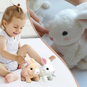Bunby - My Realistic Bunny Toy, Interactive Bunny Realistic Bunny - Jumping, Twitching, and Shaking Ears, Bunny Realistic Bunny Toy, Bunbi Realistic Bunny, Realistic Bunny Toys for Kids (2PCS)