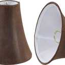 Aspen Creative 30078-2A, Bell Clip-On Chandelier Lamp Shade, Brown, 3" Top x 6" Bottom x 5" Slant Height, Set of 2