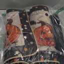 Artoid Mode Black Ghost Spooky Jack-O'-Lantern Pumpkin Halloween Kitchen Mats Set of 2, Low-Profile Home Decor Kitchen Rugs for Floor - 17x29 and 17x47 Inch