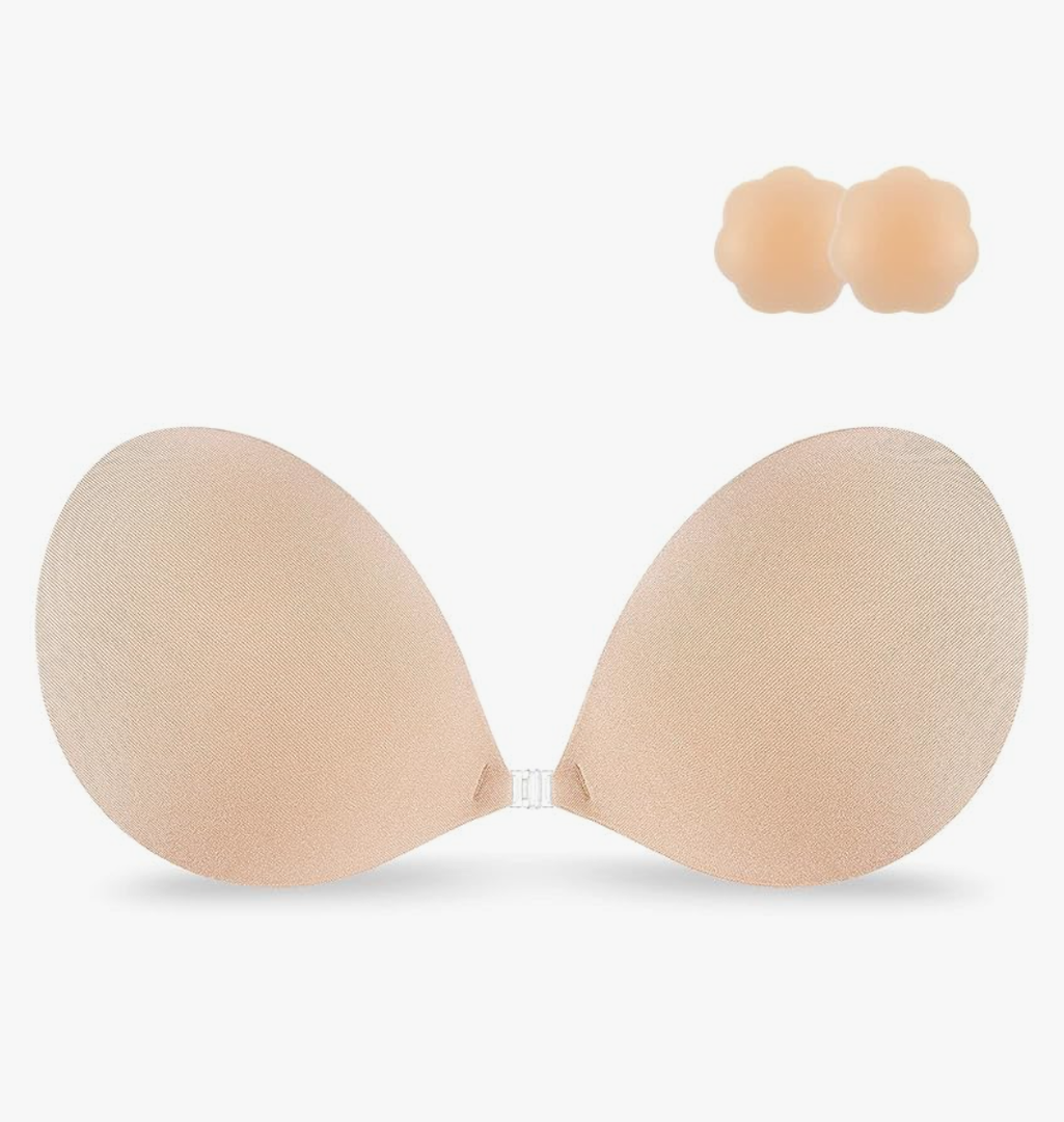 Niidor Adhesive Strapless Bra for Women Sticky Invisible Push up Silicone Bra for Backless Dress 2025 Upgraded Clasp Bras