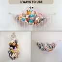 Large Stuffed Animal Hammock Corner - Stuffed Animal Storage - 100% Natural Cotton Macrame Stuffed Animal Net - Stuff Animal Organizer - Net For Stuffed Animals Corner Large-Beige