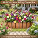 16 Inch Window Baskets with Coconut Liner Outdoor Wall Planter for Plants Long Window Flower Box for Porch Fence Patio Outdoor2 Pack