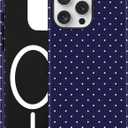 Jusy Compatible with MagSafe Polka Dot Case for iPhone 15 Pro, Cute Aesthetic Polka Dots Magnetic Phone Case, Soft TPU and Hard PC Protective Phone Cover for Women Girls (Matte) - Navy Blue