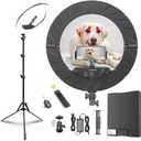 18 Inch Ring Light Kit, 55W6700k Dimmable LED Light, Tripod Stand, Remote Controller,Box,CRI95,Black