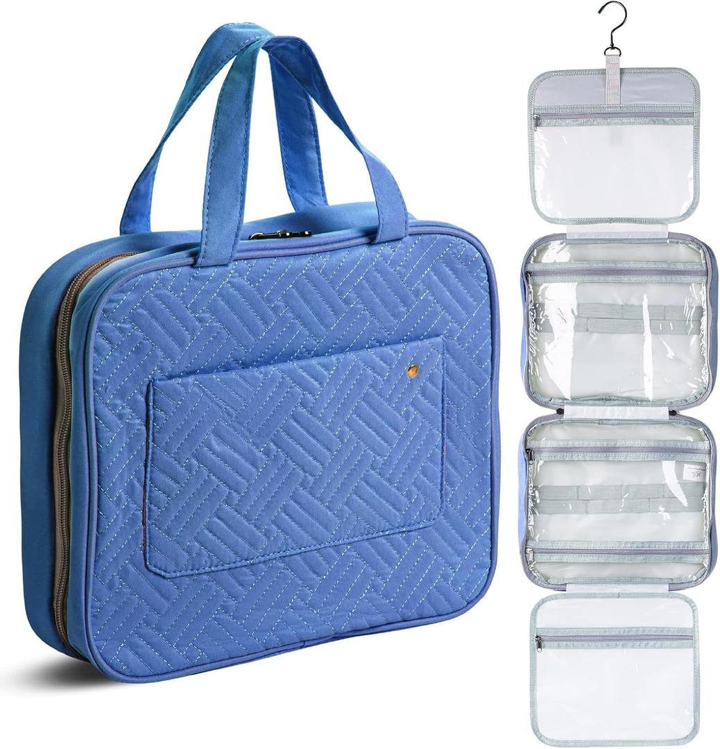 Ms. Pen- Travel Toiletry Bag Organizers, Teal, Makeup Travel Bag for Toiletries with Hanging Hook, Water-Resistant