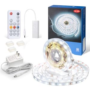 WOBANE White LED Strip Lights, Dimmable LED Light Strip Kit, 16.4ft Flexible Tape Lights for Bedroom,Kitchen,Under Cabinet,Bright 6500K Daylight, LED Mirror Lighting for Vanity Makeup Dressing Table
