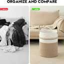 Laundry Basket Hamper Tall Rope Storage Woven for Blanket toys Dirty Clothes in Living Room Bathroom Bedroom (Brown&White, 100L/26.4Gal)