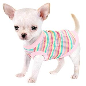 Elevate Your Pet's Comfort and Fashion: Premium 100% Cotton Rib Dog Shirt Vest for Small Breeds Like Chihuahuas, Yorkies, and Puppies .Year-Round Style with Tank-Style Puppy Attire Light Pink XXS-(0.2~1lb) | Chest(~9.4")