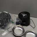 Dual Automatic Cat Feeder 2 Cats,6 Meals/Day,12 Portions/Meal,4.2L Dual Power Double Bowls Feeder,Dry Food Auto Pet Dispenser,10S Voice Record,Flexible Schedule Timer (Black,Stainless Dual Bowls)