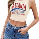 Baseball Tank Top Women Vintage Baseball Mom Tanks Baseball Season Graphic Tee Shirts Game Day Knit Crop Sleeveless Tops (S)