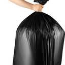 55-60 Gallon Trash Bags Heavy Duty - Bulk 150 Pack Large Garbage Bags - Big Black Commercial Trash Can Liners - Made In USA