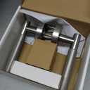 Asidrama 4 Pack Passage Brushed Satin Nickel Door Handles, Door Lever with Door Knobs Indoor for Bedroom or Bathroom, Heavy Duty Door Handles Interior with Locks for Left Right Sided Doors