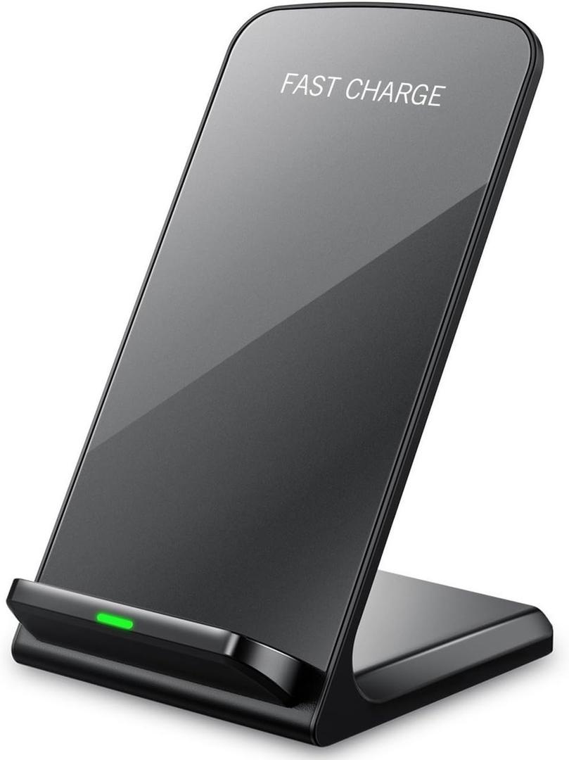 Fast Wireless Charger Stand for Samsung Galaxy S25 S24 S23 S22 Ultra/S21/Note 20/S20/S10+/S10e/S9/ S8+/S7 Edge Note 9/8 Qi Charging Dock for iPhone 16 15 14 13 12 11 Pro Max Mini Xs Xr 8 Plus SE (Black)