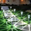 Solar Lights Outdoor, 15 Pack Waterproof Stainless Steel Solar Stake Lights for Pathway Garden Yard Path Walkway Driveway Lawn Patio Outside Decor, Cool White