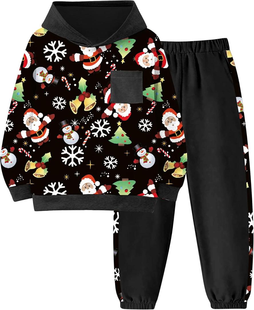 Boys Clothes Fall Winter Outfits Camouflage Long Sleeve Hoodie and Pants 2PC Kids Clothes Boys for 5-14 Years (7-8 Years, Red Black)