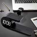 Brookstone 4-in-1 Wireless Charging Station: Stylish | Compatible for iPhone 15,14,13,12 Pro Max Series, All iWatch Series, Compatible with Airpods 3,2 Pro| Wireless Charging Station with Clock. (Black)