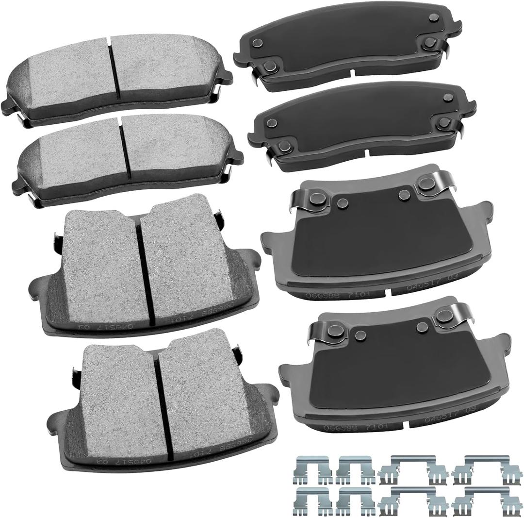 cciyu D1056 D1057 Front & Rear Professional Ceramic Brake Pads Set fit For 2005-2019 For Chrysler 300,2009-2019 For Dodge Challenger,2006-2019 For Dodge Charger,2005-2008 For Dodge Magnum