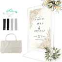 TPFWTD Wedding Sign Holder, Adjustable Welcome Sign Stand w/ Leather Hanging Strap, Satin Ribbon & Carry-on Bag, Heavy Duty Easel Stand for Wedding Seating Chart, Display & Poster (White)