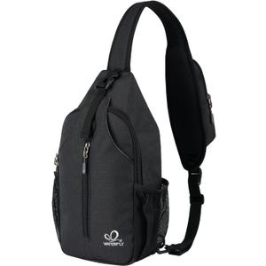 WATERFLY RFID Crossbody Sling Backpack Sling Bag Travel Hiking Chest Bag Daypack