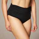 Anne Cole Convertible High Waisted Foldver Bottom (Black, S)