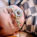 Tommee Tippee Ultra-Light Silicone Pacifier, 0-6 Months, Symmetrical One-Piece Design, BPA-Free Silicone Binkies, Clear/Green/Pink, Pack of 4