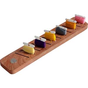 Savina Hardwood Bobbin Rack Organizer, 12-Slot Magnetic Spool Holder for Embroidery Floss, Sewing Thread Boards, Cross Stitch Storage (Wooden Thread Organizer ONLY)
