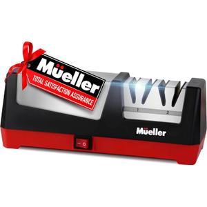 Mueller Professional Electric Knife Sharpener for Straight Knives Diamond Abrasives, Quickly Sharpening, Repair/Restore/Polish Blades