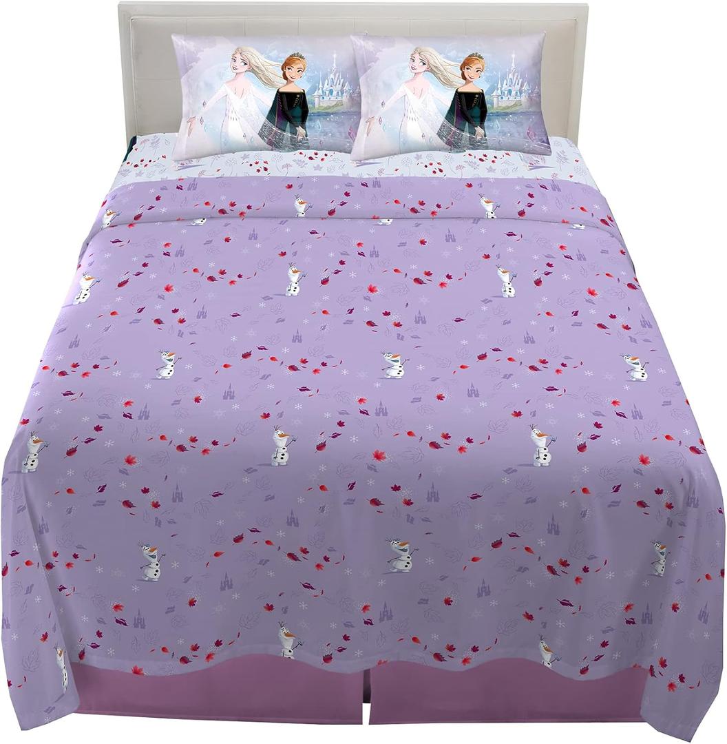 Disney Frozen 2 Kids Bedding Super Soft Microfiber Sheet Set, Full, (Official) Disney Product By Franco