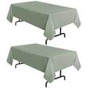Sancua 2 Pack Sage Green Tablecloth 60 x 102 Inch, Rectangle Table Cloth for 6 Feet Tables - Stain and Wrinkle Resistant Washable Polyester Table Cover for Dining Tables, Buffet Parties and Camping