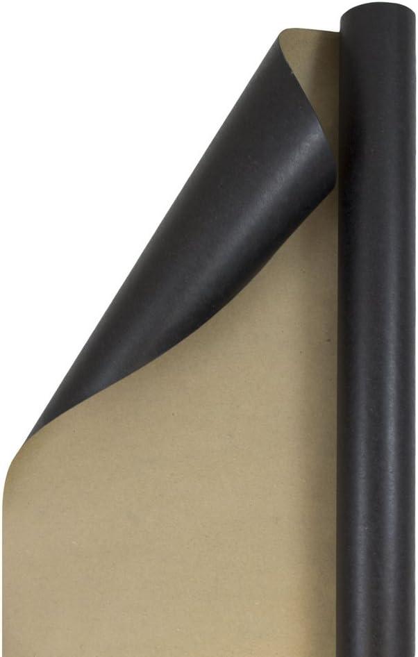 JAM Paper Gift Wrap - Kraft Wrapping Paper - 25 Sq Ft - Black Kraft Paper - Roll Sold Individually (1 roll (Pack of 1))