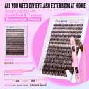 Pawotence Lash Extension Kit DIY 280pcs Brown Lash Clusters Eyelash Extension Kit 40D 9-16mm Individual Lashes Kit with Lash Bond and Seal Lash Tweezers for Self Use (Brown 40D, 9-16mm, Kit)