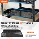 VEVOR 2PCS 1U Server Rack Shelf, Universal Vented Rack Mount Cantilever Tray for 19 inch Network Equipment Rack & Cabinet, 10" Deep Rack Mount Shelf, Weight Capacity 50 lbs Wall Mount Rack Shelf