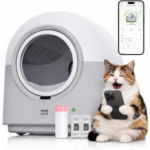 HHOLOVE Self Cleaning Litter Box Automatic with Safety Sensors, Odor Control, Real-Time Health & Weight Monitor, Ultra-Quiet, 60L Large Capacity for Multiple Cats, 2026 Version