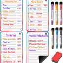 4 PCS Magnetic Dry Erase Shopping List for Fridge with 6 Fine Point Dry Erase Markers | 6x9 Grocery List Magnet Pad  Magnetic Shopping List Pad - Dry Erase Fridge Notepad with Magnet