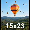 JCJMY 15x23 Picture Frame Black for Photo and Poster, Horizontal and Vertical Formats for Wall Hanging, Wall Gallery Frame for 15 by 23 Photos