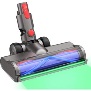 Vacuum Head Attachment Compatible with Dyson V7 V8 V10 V11 V15 Gen5 Cordless Vacuums, Upgraded with Full-Area LED Green Light, Quick-Release Design for Hard Floors and Low-Pile Carpets
