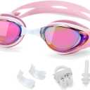 Nearsighted Swim Goggles, Shortsighted Optical Swimming Goggles No Leaking Anti Fog UV Protection for Adult Men Women (-6, Pink)