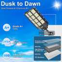 Solar Street Light, 8000W 7000K 480000LM 1152pcs LED Solar Parking Lot Lights Dusk to Dawn, Solar Flood Light Wide Angle Motion Sensor and Remote Control for Area Lighting Yard 2-Pack