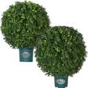 QIANYUN Artificial Plants Outdoor-14Inch Fake Plants Faux Boxwood Plants Outdoor- UV Resistant Shrub for Outdoor/Indoor Decor, Perfect for Porch, Garden, and Backyard