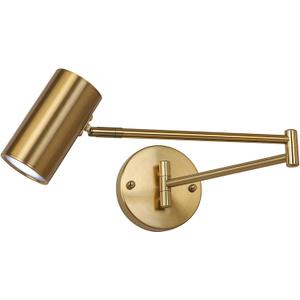 Banmeng Indoor Wall Light Adjustable Swing Arm 5W LED Metal Wall Lamp 3000K Warm White Retro Vintage Industrial Wall Sconce, for Living Room Bedroom Hallway Corridor Stairs Hall, Gold