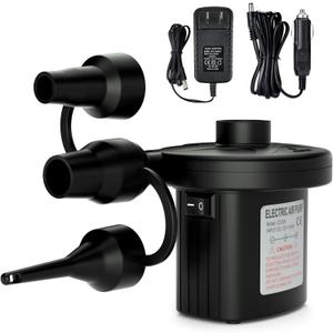 Jasonwell Electric Air Pump Portable Quick-Fill AC DC Inflator Deflator Pump for Air Mattress Inflatables Pool Floats Water Toy Raft Bed Boat Pool Toy with Nozzles 110-240 V